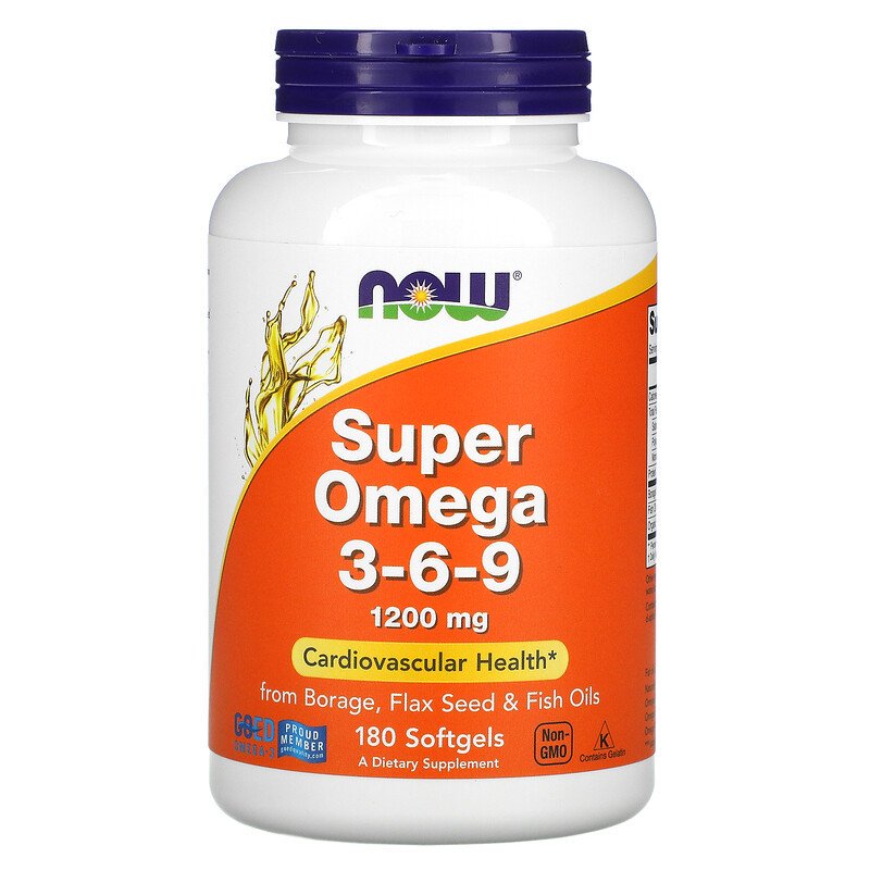 Now Foods Super омега 3-6-9 1200 мг 180 капсул