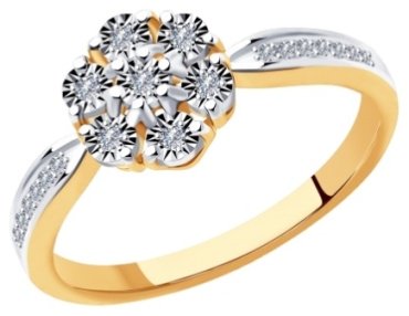 Комплект Diamant SET-51-210-00788-1_18 вес 5.71 г золото, бриллиант купить,NaN
