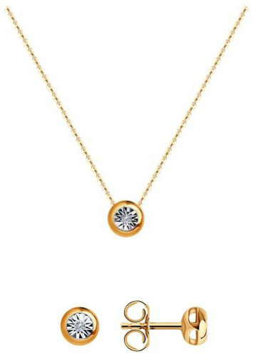 Комплект Diamant 51-222-01074-1 вес 2.73 г золото, бриллиант купить,NaN