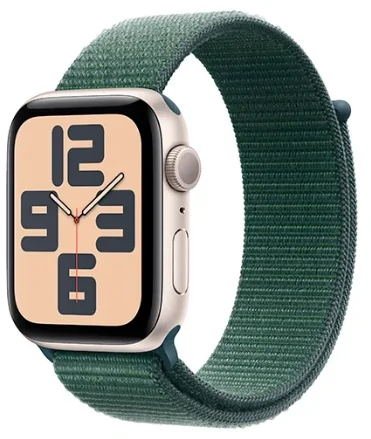 Смарт-часы Apple Watch SE GPS Gen.2 2024 MXEH3QI/A Starlight Aluminium Case with Lake Green Sport Loop 40mm золотистый-зеленый