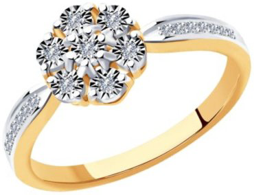 Комплект Diamant 51-221-01315-1 51-210-00788-1 вес 5 г золото, бриллиант купить,NaN