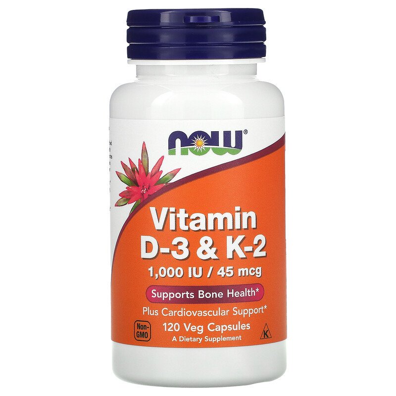 Now Foods D3 & К2 Veg Capsules 120 капсул