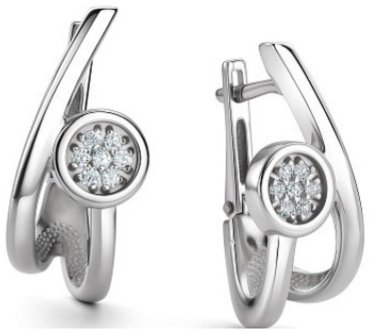 Серьги АЛЬКОР 02-4283/00КЦ-00 вес 6.21 г серебро, фианит купить,NaN