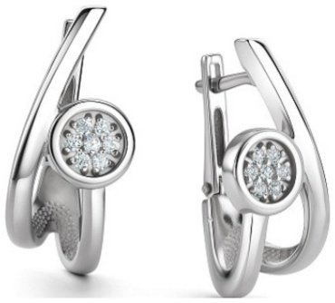 Серьги АЛЬКОР 02-4283/00КЦ-00 вес 6.21 г серебро, фианит купить,NaN