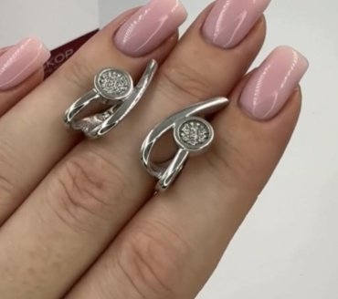 Серьги АЛЬКОР 02-4283/00КЦ-00 вес 6.21 г серебро, фианит купить,NaN