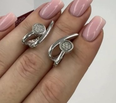 Серьги АЛЬКОР 02-4283/00КЦ-00 вес 6.21 г серебро, фианит купить,NaN