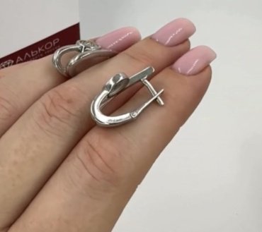 Серьги АЛЬКОР 02-4283/00КЦ-00 вес 6.21 г серебро, фианит купить,NaN