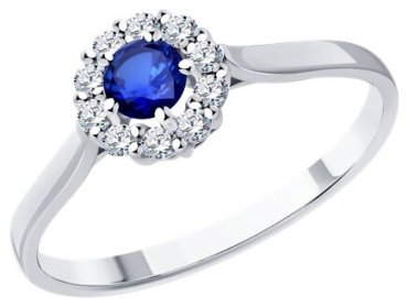 Комплект Diamant 52-222-01779-1 52-210-01779-1 вес 3.65 г золото, бриллиант, сапфир купить,NaN