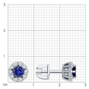 Комплект Diamant 52-222-01779-1 52-210-01779-1 вес 3.65 г золото, бриллиант, сапфир купить,NaN