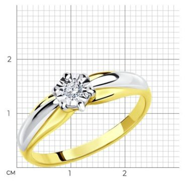 Кольцо SOKOLOV 1011578-2_17-5 размер 17.5 вес 1.59 г золото, бриллиант купить,NaN