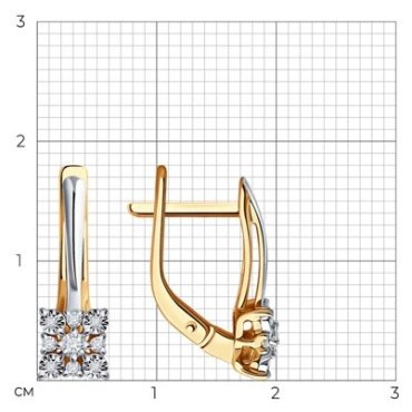 Серьги Diamant 51-220-02039-1 вес 2.69 г золото, бриллиант купить,NaN
