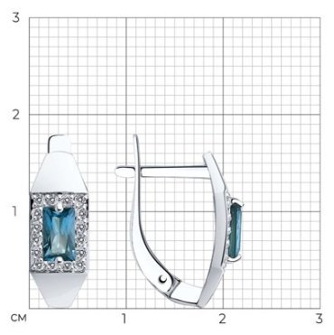 Серьги SOKOLOV 727901-3 вес 2.52 г золото, фианит, топаз купить,NaN