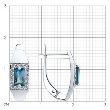 Серьги SOKOLOV 727901-3 вес 2.52 г золото, фианит, топаз купить,NaN
