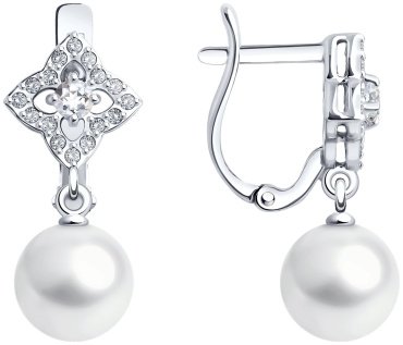 Серьги SOKOLOV 79-20057-3 вес 3.29 г золото, жемчуг 116087164 купить,NaN