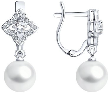 Серьги SOKOLOV 79-20057-3 вес 3.29 г золото, жемчуг 116087164 купить,NaN