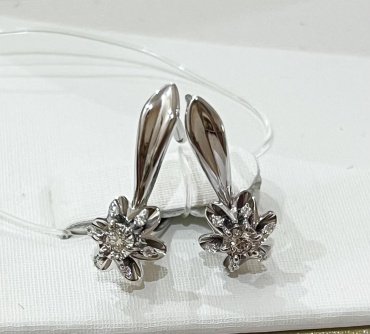 Серьги Mi Amor C/266-220 вес 2.36 г золото, бриллиант купить,NaN