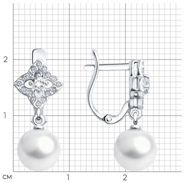 Серьги SOKOLOV 79-20057-3 вес 3.29 г золото, жемчуг 116087164 купить,NaN