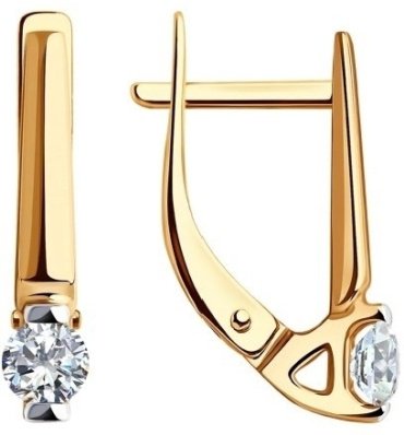 Серьги Diamant 51-120-00840-1 вес 1.97 г золото, фианит купить,NaN