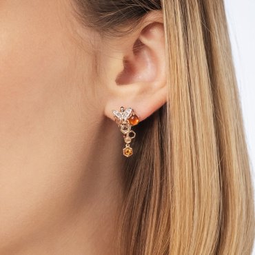 Серьги PLATINA 02-4681-00-734-1110-57 вес 3.54 г золото, цитрин, янтарь, топаз купить,NaN