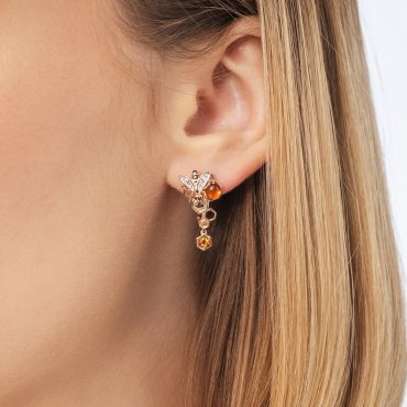 Серьги PLATINA 02-4681-00-734-1110-57 вес 3.54 г золото, цитрин, янтарь, топаз купить,NaN