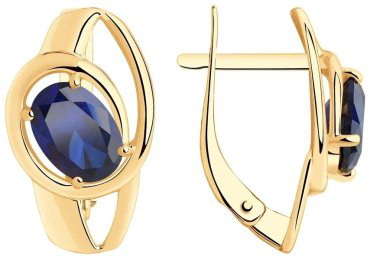 Серьги Diamant 51-320-00805-2 вес 2.8 г золото, корунд купить,NaN