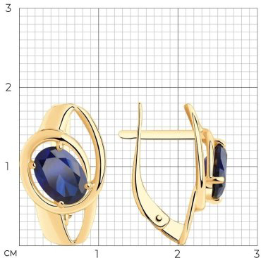 Серьги Diamant 51-320-00805-2 вес 2.8 г золото, корунд купить,NaN