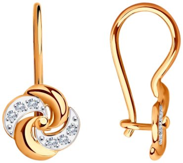 Серьги LUXOR JEWELRY LUXOR 51-120-01484-1_1.22 вес 1.22 г золото, фианит купить,NaN