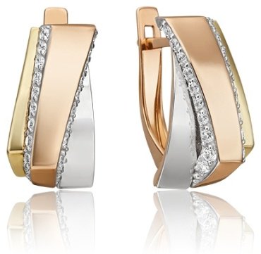 Серьги PLATINA 02-4589-00-401-1140-48 вес 4.87 г золото, фианит купить,NaN