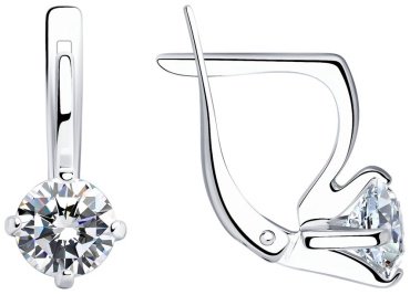 Серьги SOKOLOV 94020121 вес 2.49 г серебро, фианит Swarovski купить,NaN