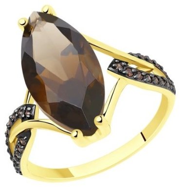 Комплект Diamant 53-310-00829-2 вес 8.5 г золото, раухтопаз купить,NaN