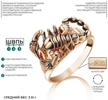 Кольцо ЮЗ Платина 01-5089-00-000-1110-59 17.5р 3.4гр купить,NaN