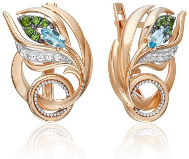 Серьги PLATINA 02-5314-00-713-1111 вес 5.27 г золото, топаз купить,NaN