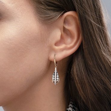 Серьги PLATINA 02-5203-00-401-1111 вес 4.47 г золото, фианит, эмаль купить,NaN