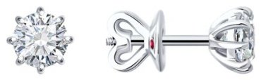 Пусеты Diamond 52-222-02347-1 вес 2.18 г золото, бриллиант, рубин купить,NaN