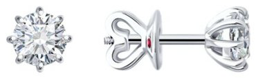 Пусеты Diamond 52-222-02347-1 вес 2.18 г золото, бриллиант, рубин купить,NaN