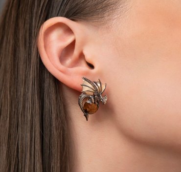 Серьги PLATINA 02-5284-00-226-1110 вес 7.70 г золото, кварц, цитрин купить,NaN