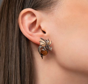 Серьги PLATINA 02-5284-00-226-1110 вес 7.70 г золото, кварц, цитрин купить,NaN