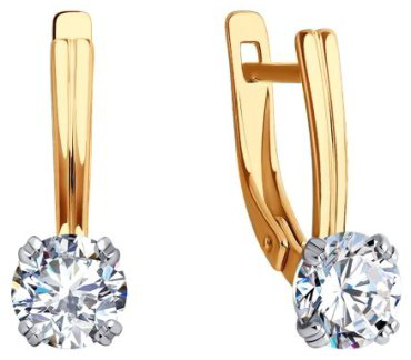 Серьги Diamant 51-120-01841-1 вес 2.7 г золото, фианит 113215123 купить,283062