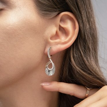 Серьги PLATINA 02-5196-00-401-1111 вес 5.59 г золото, фианит купить,NaN