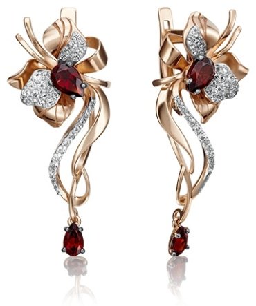 Серьги PLATINA 02-4262-00-264-1110-57 вес 5.69 г золото, топаз, гранат купить,NaN