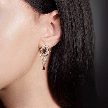 Серьги PLATINA 02-4262-00-264-1110-57 вес 5.69 г золото, топаз, гранат купить,NaN