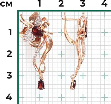 Серьги PLATINA 02-4262-00-264-1110-57 вес 5.69 г золото, топаз, гранат купить,NaN