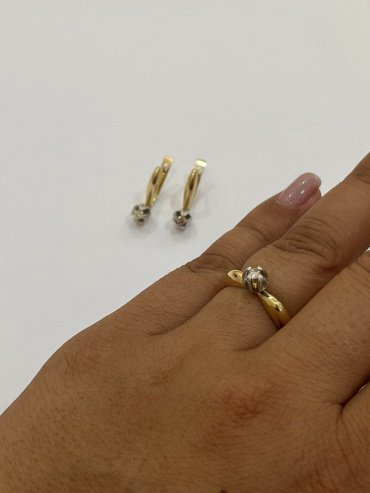 Комплект Exclusive Gold TOHA124676433 вес 3.5 г золото, бриллиант купить,487000