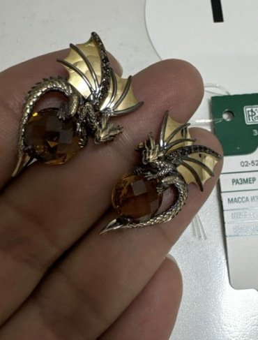 Серьги PLATINA Platina645788 вес 7.7 г золото, раухтопаз купить,NaN