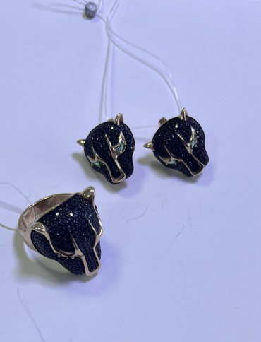 Комплект Magic Stones 9557964 вес 12.7 г золото, наношпинель купить,NaN