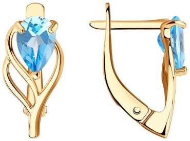 Серьги Diamant 51-320-00973-1 вес 1.82 г золото, топаз купить,NaN