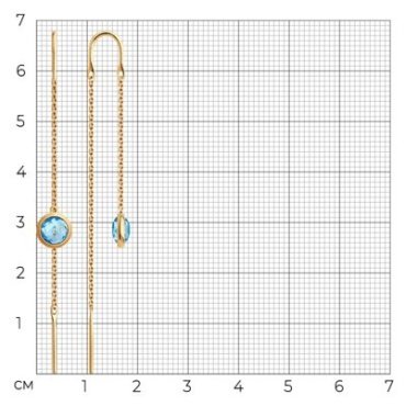 Серьги-цепочки Diamant 51-320-01420-1 вес 1.42 г золото, топаз купить,NaN