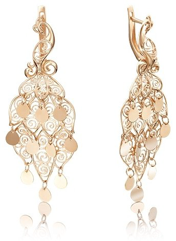 Серьги PLATINA 02-3748-00-000-1110-48 вес 7.71 г золото, без вставок купить,NaN