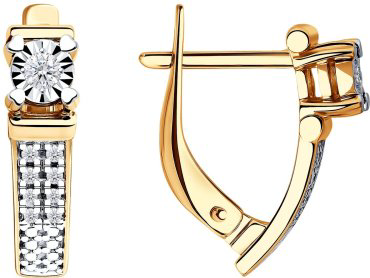 Серьги LUXOR JEWELRY LUXOR 1021313 вес 2.58 г золото, бриллиант