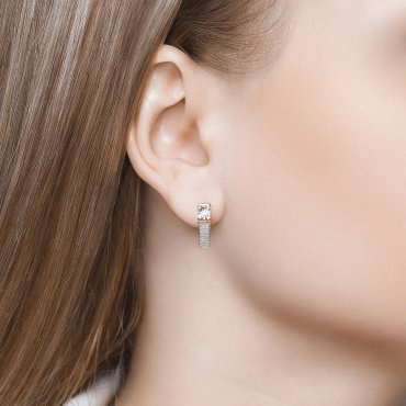 Серьги LUXOR JEWELRY LUXOR 1021313 вес 2.58 г золото, бриллиант купить,489000